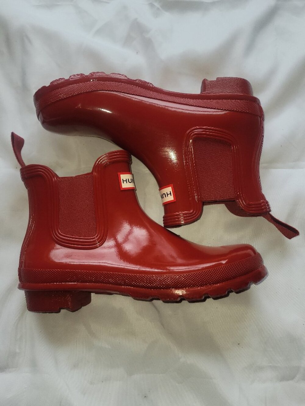 Hunter Women's Original Gloss Chelsea Boots Military Red, Sz 6, Waterproof Rain